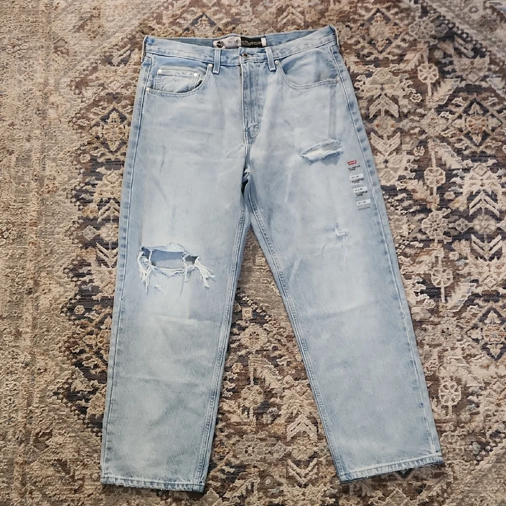 Levi's Silvertab Loose Blue Relaxed Fit Jeans with Distressed Details